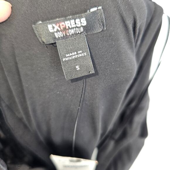 NWT Express Body Contour Black Velvet Strapless Sweetheart Ruched 2 Pc Skirt Set - Picture 12 of 16